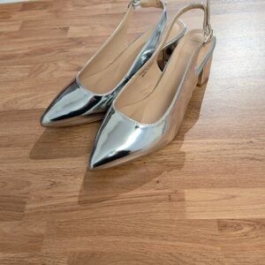 Chic Metallic Slingback Heels